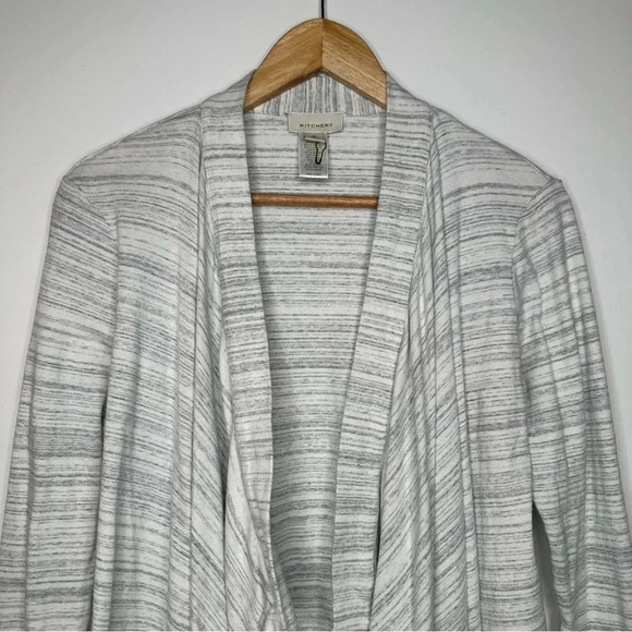 Witchery NEW! Grey Open Front Drape Cardigan Sweater Size Medium - Picture 2 of 8